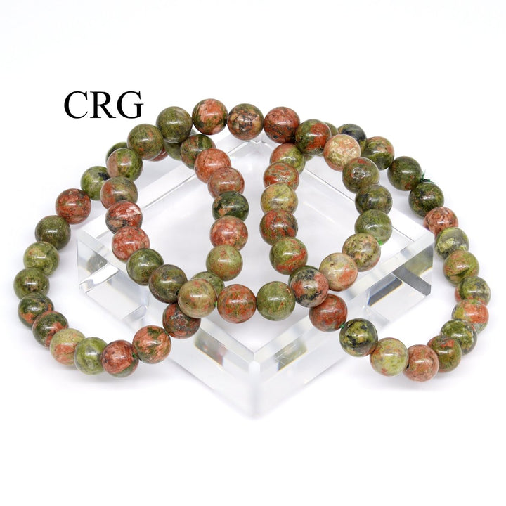 Unakite Round Bead Stretch Bracelet (8 mm)