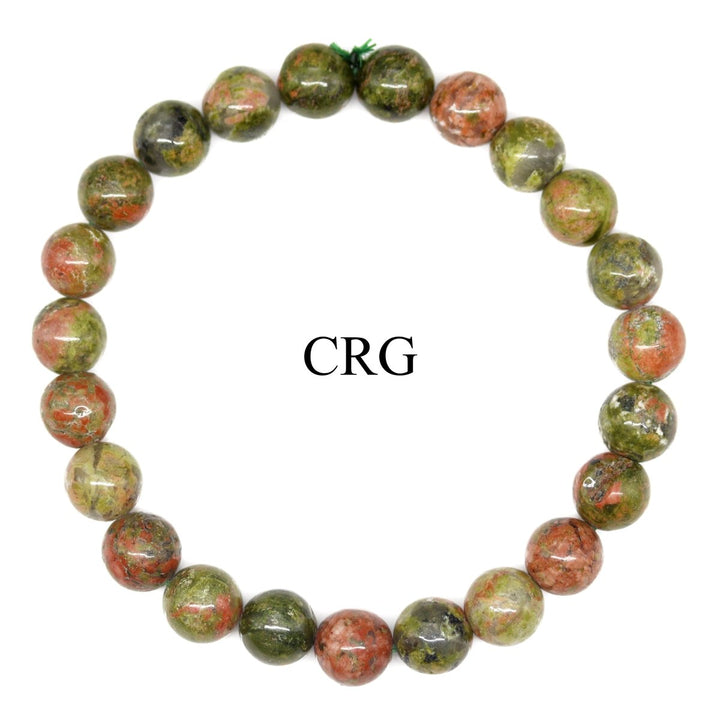 Unakite Round Bead Stretch Bracelet (8 mm)