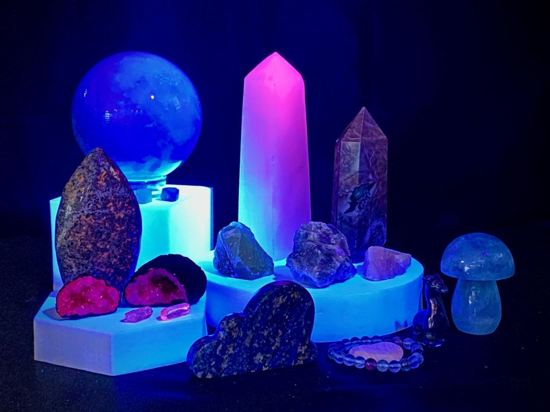 UV Reactive Crystal Bundle Lot (16 Pieces) Bulk Wholesale Gemstone Décor CollectionCrystal River Gems