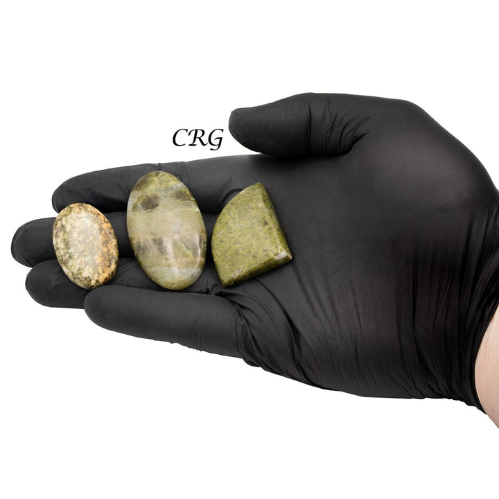 Vesuvianite Cabochons (75 Grams) Mixed Sizes Bulk Wholesale Lot Crystal MineralsCrystal River Gems