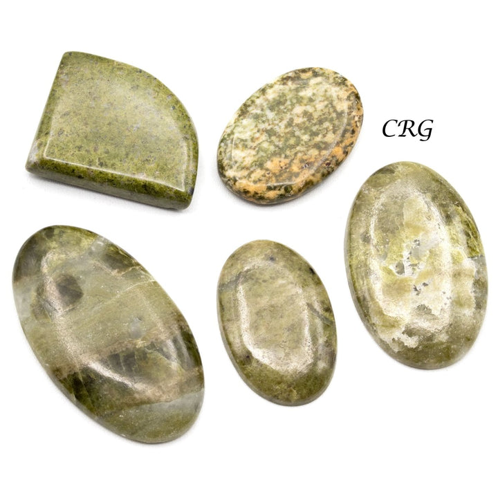 Vesuvianite Cabochons (75 Grams) Mixed Sizes Bulk Wholesale Lot Crystal MineralsCrystal River Gems