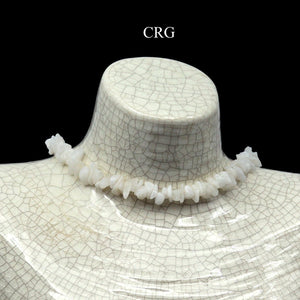 White Quartz Strand Chip Choker Necklace (16 Inches) (4 Pieces) (INJD)