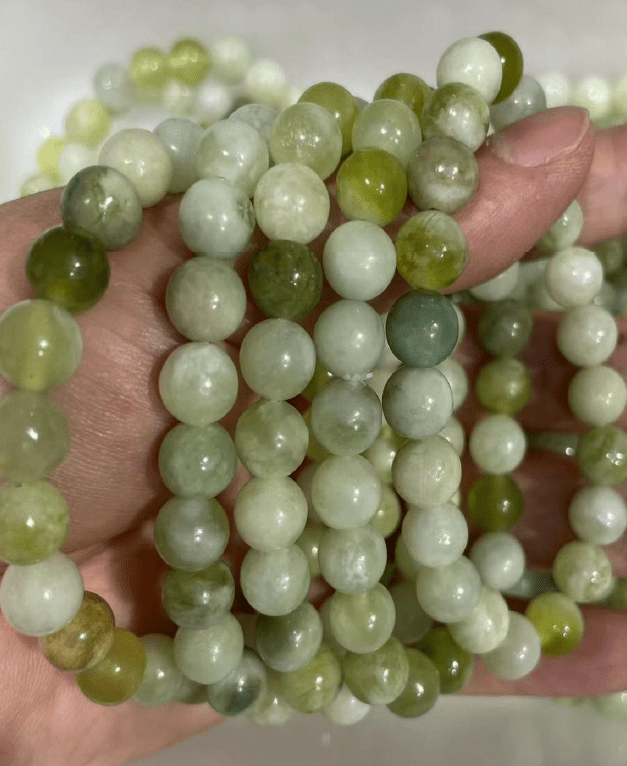 Xiuyu Jade Tumbled Bead Stretch Bracelet (8mm)Crystal River Gems