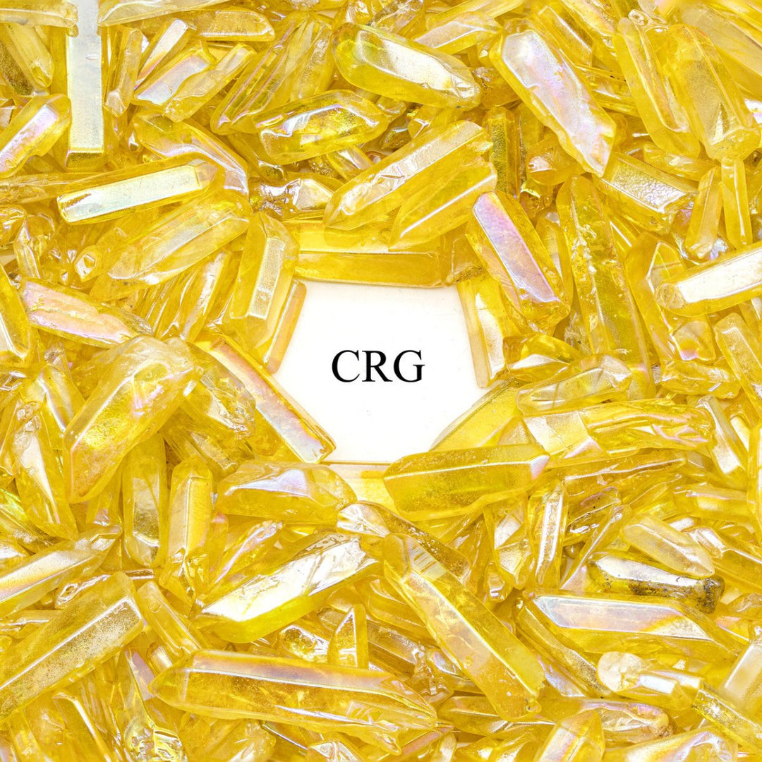 Yellow Aura Quartz Points (1 Pound) Size 1 to 2 Inches Bulk Wholesale Lot Crystal Gemstones