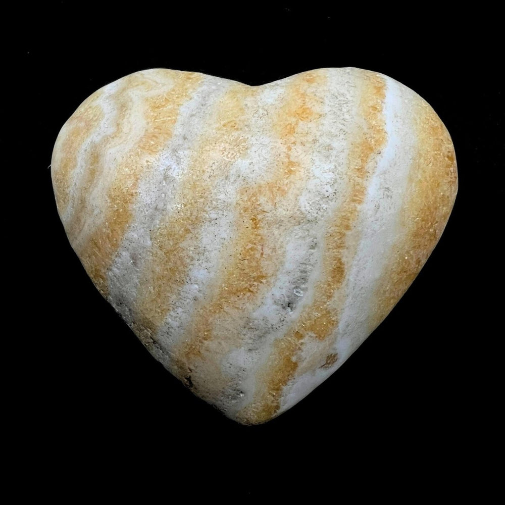 Yellow Banded Calcite Polished HeartsCrystal River Gems