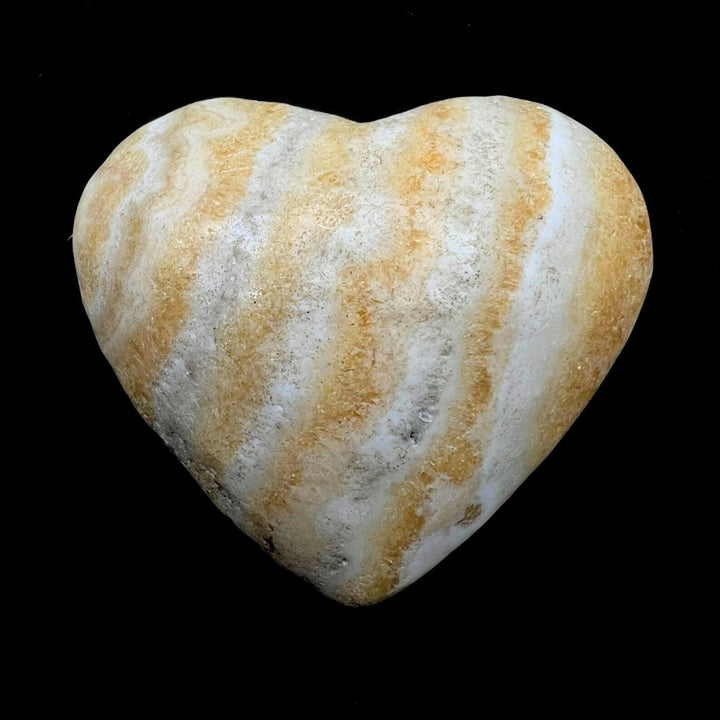 Yellow Banded Calcite Polished HeartsCrystal River Gems