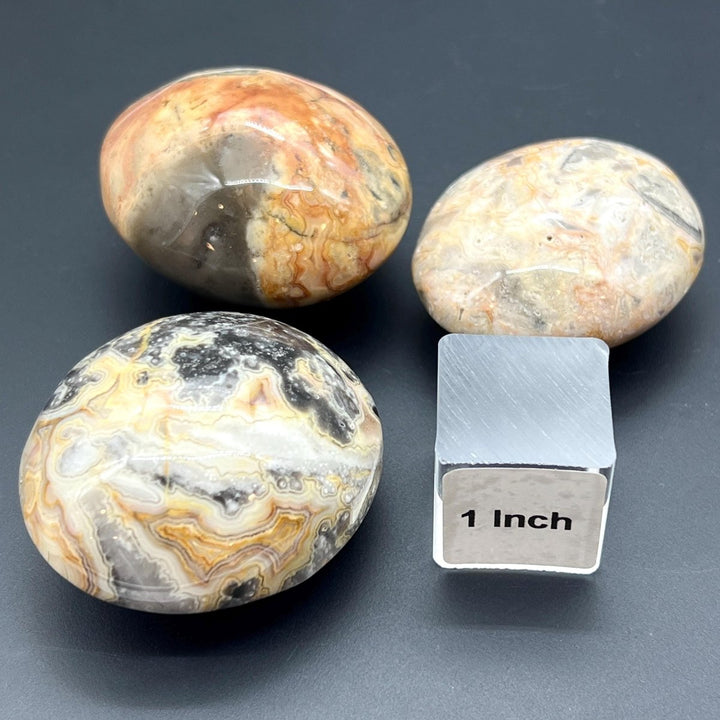 Yellow Crazy Lace Agate Palm Pocket StoneCrystal River Gems