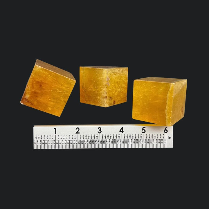 Yellow Fluorite With Mica Inclusion Gemstone CubeCrystal River Gems