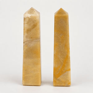 Yellow Jasper Obelisk Tower (Set of 2)