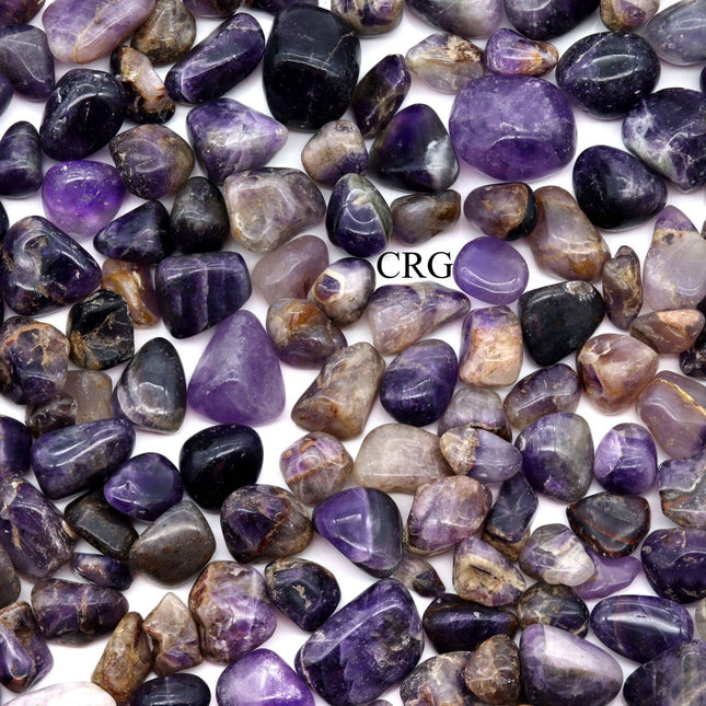 1 LB. LOT - Banded Amethyst Tumbled from India / Mixed Quality / 20-50mm Avg - Crystal River Gems