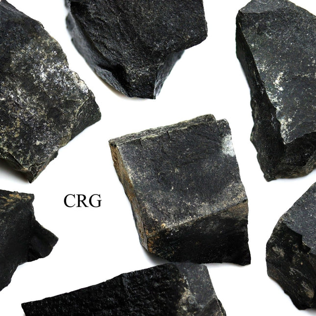 1 LB. LOT - Black Basalt Rough Rock from India - Crystal River Gems