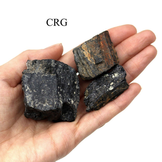 1 LB. LOT - Black Tourmaline Rough Rock from India - Crystal River Gems
