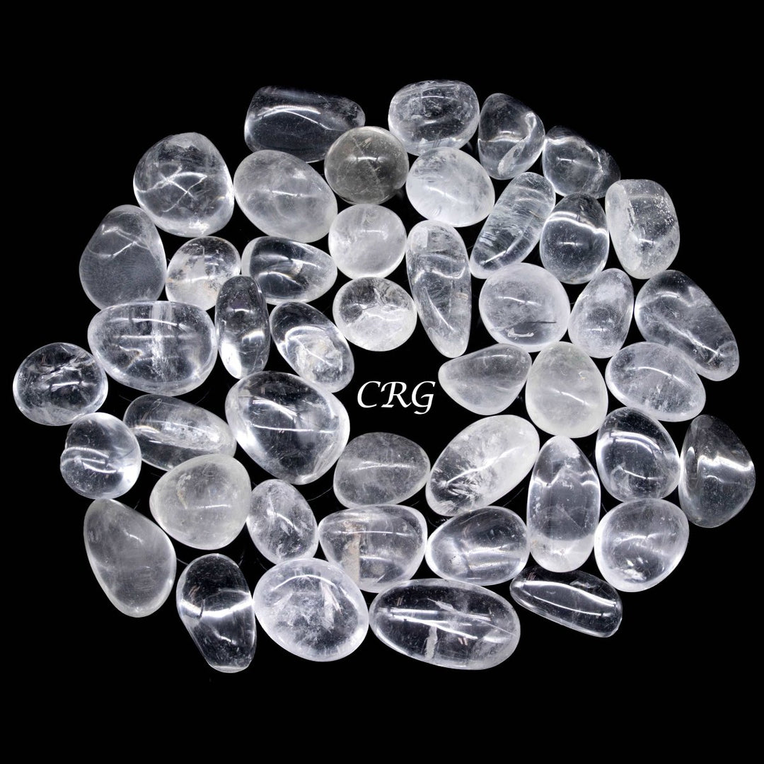 Translucent Riber Quartz Tumbled Clear Quartz 15-40mm, 1 LB. LOT | Crystal River Gems