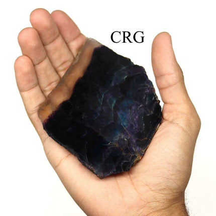 Dark Rainbow Fluorite Slabs / 7-8cm AVG - 1 KILO LOT - Crystal River Gems