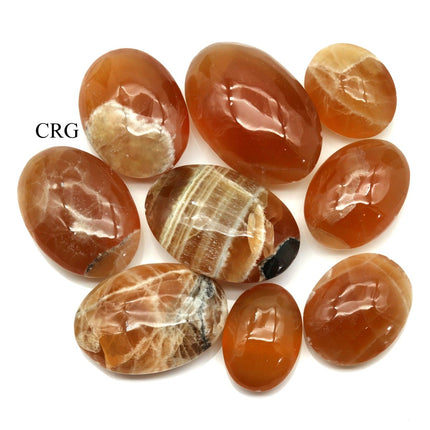 1 KILO LOT - Honey Calcite Palm Stones / MIXED SIZES - Crystal River Gems