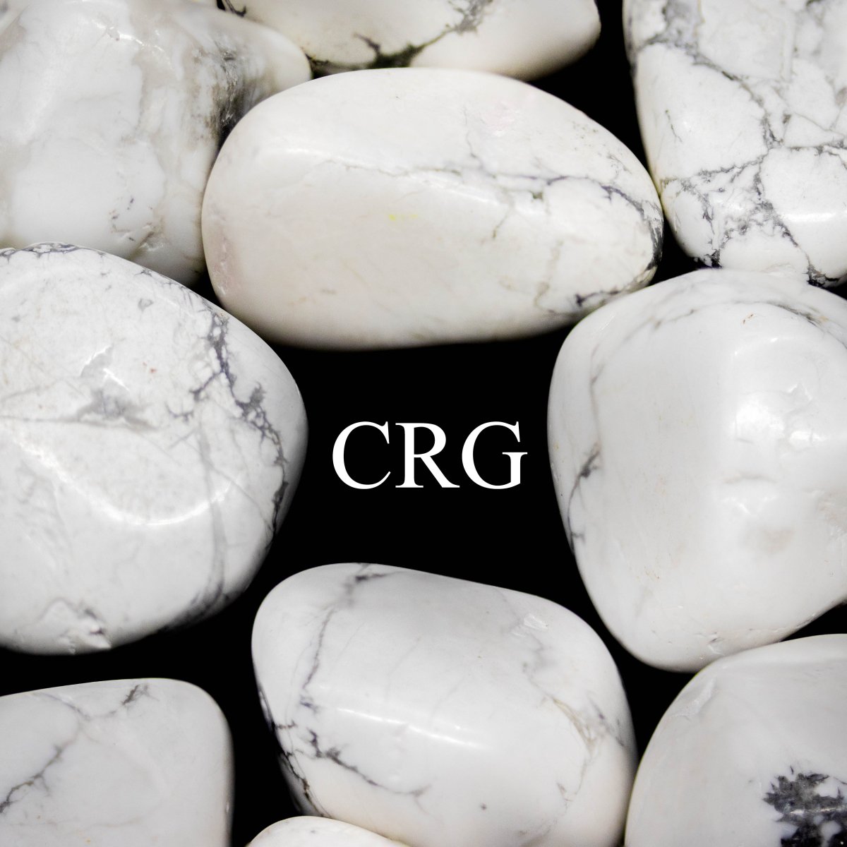 Tumbled White Howlite / 20-50mm AVG - 1 KILO LOT - Crystal River Gems