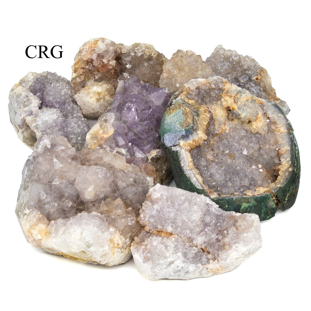 Mixed Amethyst and Agate Druzy Clusters / 3 - 5" AVG - 1 KILO LOTCrystal River Gems