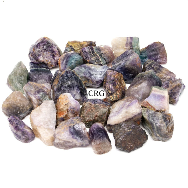 1 LB. LOT - Rainbow Fluorite Rough from China / 20 - 50mm Avg - Crystal River Gems