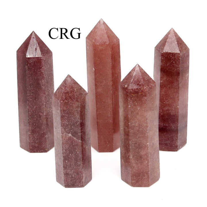 Strawberry Quartz Obelisk Towers / 4 - 12cm AVG - 1 KILO LOTCrystal River Gems