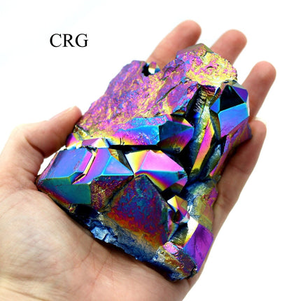 1 KILO LOT - Titanium Aura Quartz Clusters / 250-500 GRAMS AVG. - Crystal River Gems