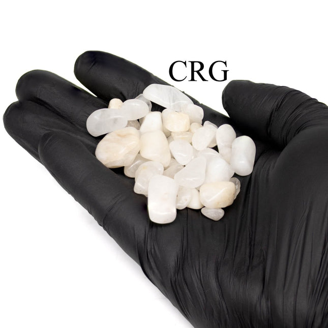1 KILO LOT - Tumbled Snow Quartz Chips (0.5 - 1 CM) AVG - Crystal River Gems