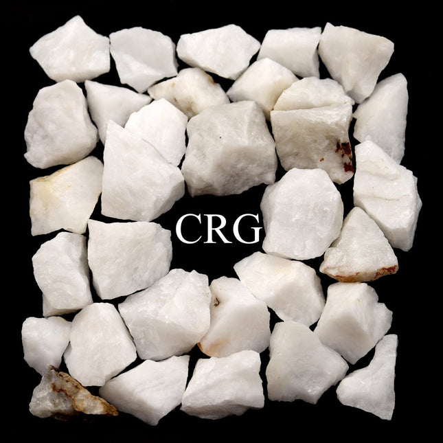 10 KILO LOT - White Agate Rough Rock from India / 25-40mm AVG - Crystal River Gems