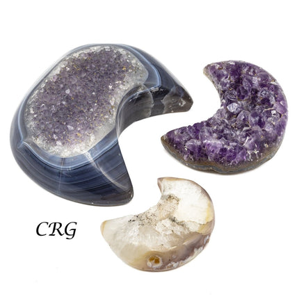Agate Druzy Moons / 1.5-6" AVG - 1 KILO LOT - Crystal River Gems