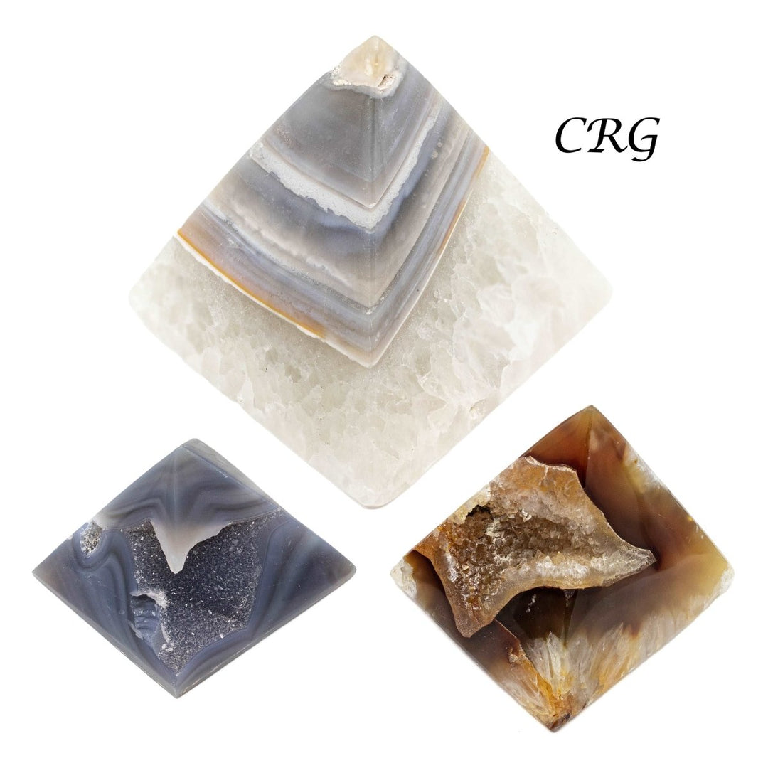 Agate Druzy Pyramids / 2 - 5" AVG - 1 KILO LOTCrystal River Gems