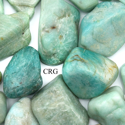 1 LB. LOT - Amazonite Tumbled Gemstones from Brazil / 30-50 MM AVG - Crystal River Gems