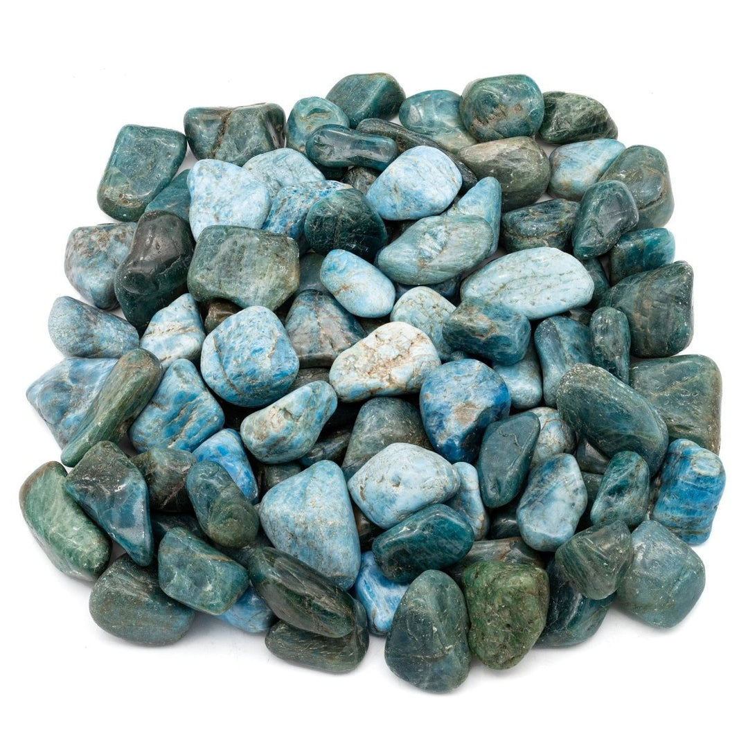 Blue Apatite Tumbled from Madagascar - 1.5"-2.5" - 1 LB LOT