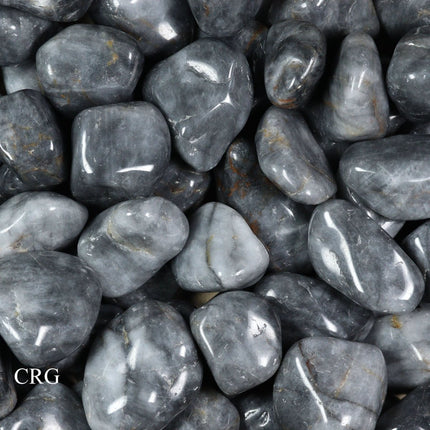 1 LB. LOT - Grey Quartz Tumbled Gemstones from Brazil / 20-40 MM AVG - Crystal River Gems