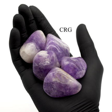 1 LB. LOT - Large Tumbled Banded Amethyst from Madagascar / 30-60 mm avg. - Crystal River Gems