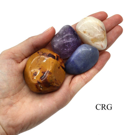 1 LB. LOT - Mixed Gemstones Tumbled Gemstones from Brazil / 30-50 MM AVG - Crystal River Gems