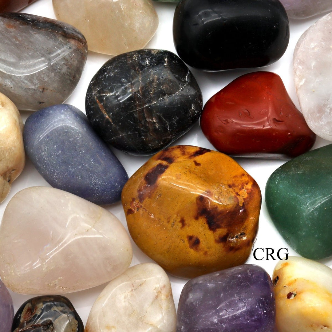 Brazil Mix Rocks Brazilian Tumbled Mix / 30-50mm AVG - 1 LB. LOT - Crystal River Gems
