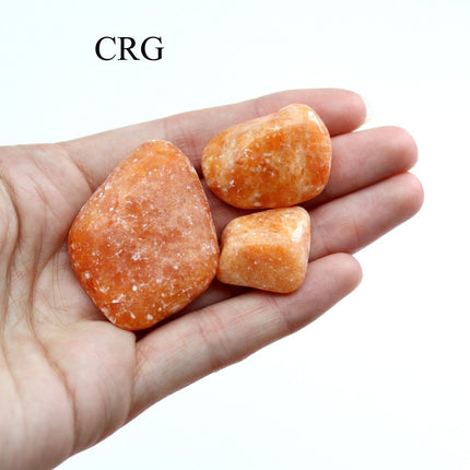 1 LB. LOT - Orange Orchid Calcite Tumbled Gemstones from Brazil / 30-60 MM AVG - Crystal River Gems