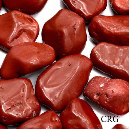 1 LB. LOT - Red Jasper Tumbled Gemstones from Brazil / 20-60 MM AVG - Crystal River Gems