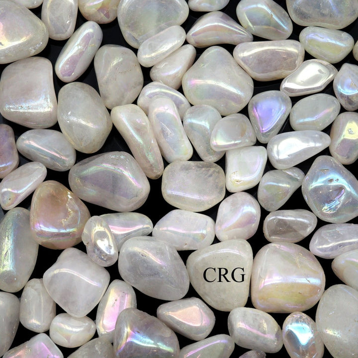 Tumbled Angel Aura Rose Quartz / 20 - 40mm AVG - 1 LB. LOTCrystal River Gems