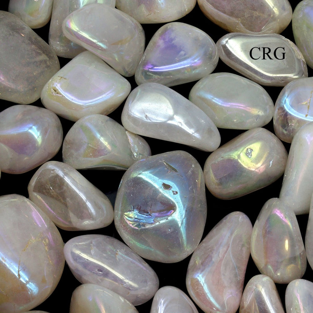 Tumbled Angel Aura Rose Quartz / 20 - 40mm AVG - 1 LB. LOTCrystal River Gems