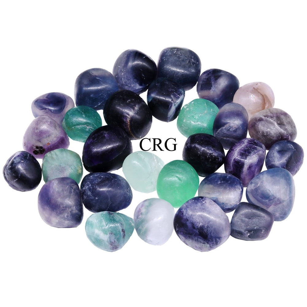 Tumbled Unpolished Rainbow Fluorite / 0.5 - 1.5" AVG - 1 LB. LOTCrystal River Gems