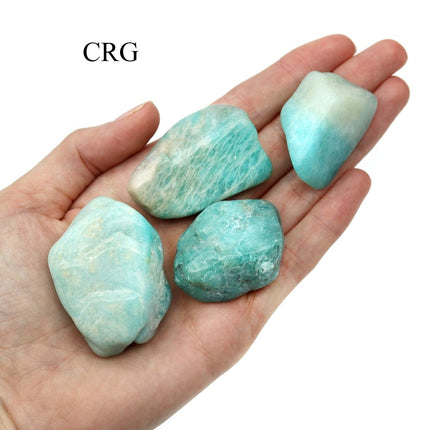 1 PIECE - Amazonite Tumbled Gemstones from Brazil / 30-50 MM AVG - Crystal River Gems