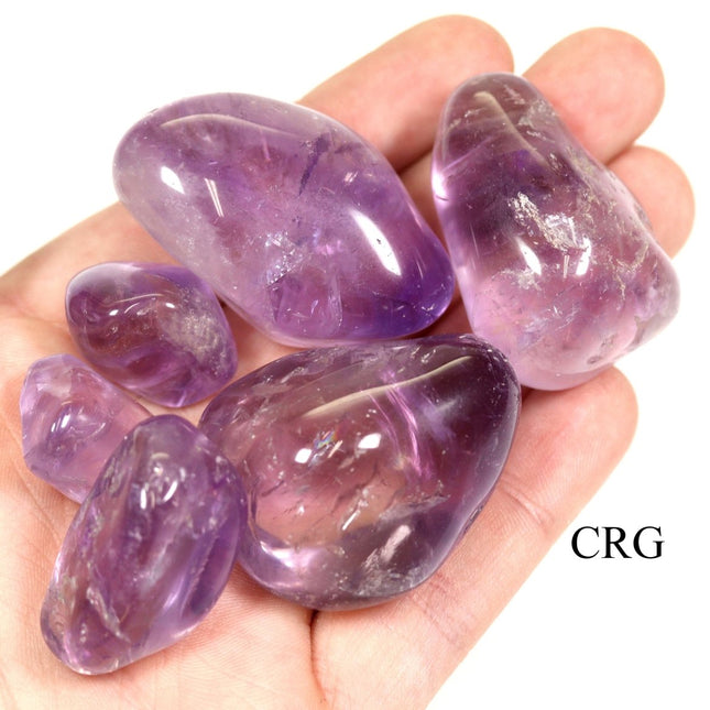 1 PIECE - Amethyst 20-40 mm Tumbled Gemstones Wholesale Bulk - Crystal River Gems
