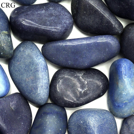 1 PIECE - Blue Quartz Tumbled Gemstones from Brazil / 30-40 MM AVG - Crystal River Gems