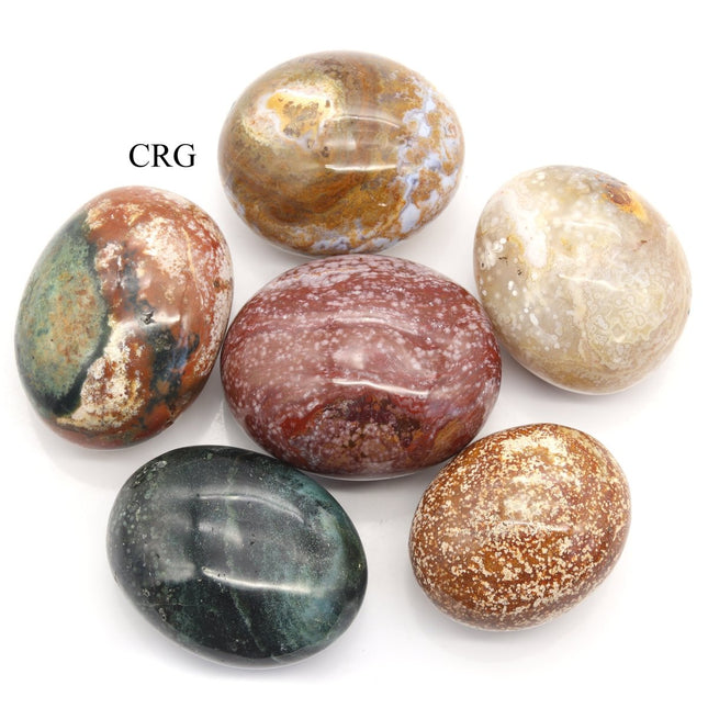1 PIECE - Madagascar Sea Jasper Palm Stone / 40-60 mm avg. - Crystal River Gems