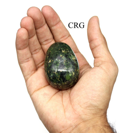 1 PIECE - Peru Green Nephrite Egg (50mm) AVG - Crystal River Gems