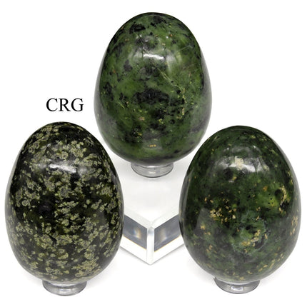 1 PIECE - Peru Green Nephrite Egg (50mm) AVG - Crystal River Gems