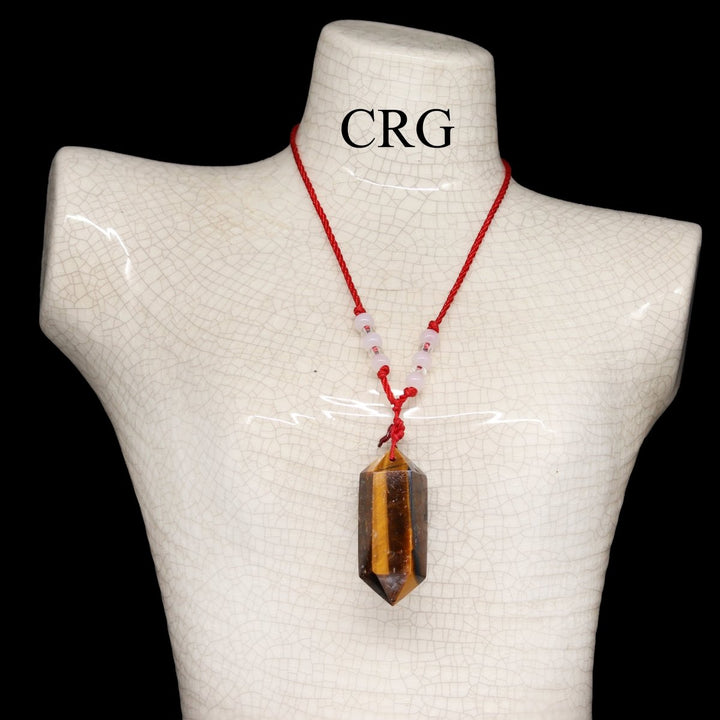 1 PIECE - Tiger's Eye Necklace on Red Cord
