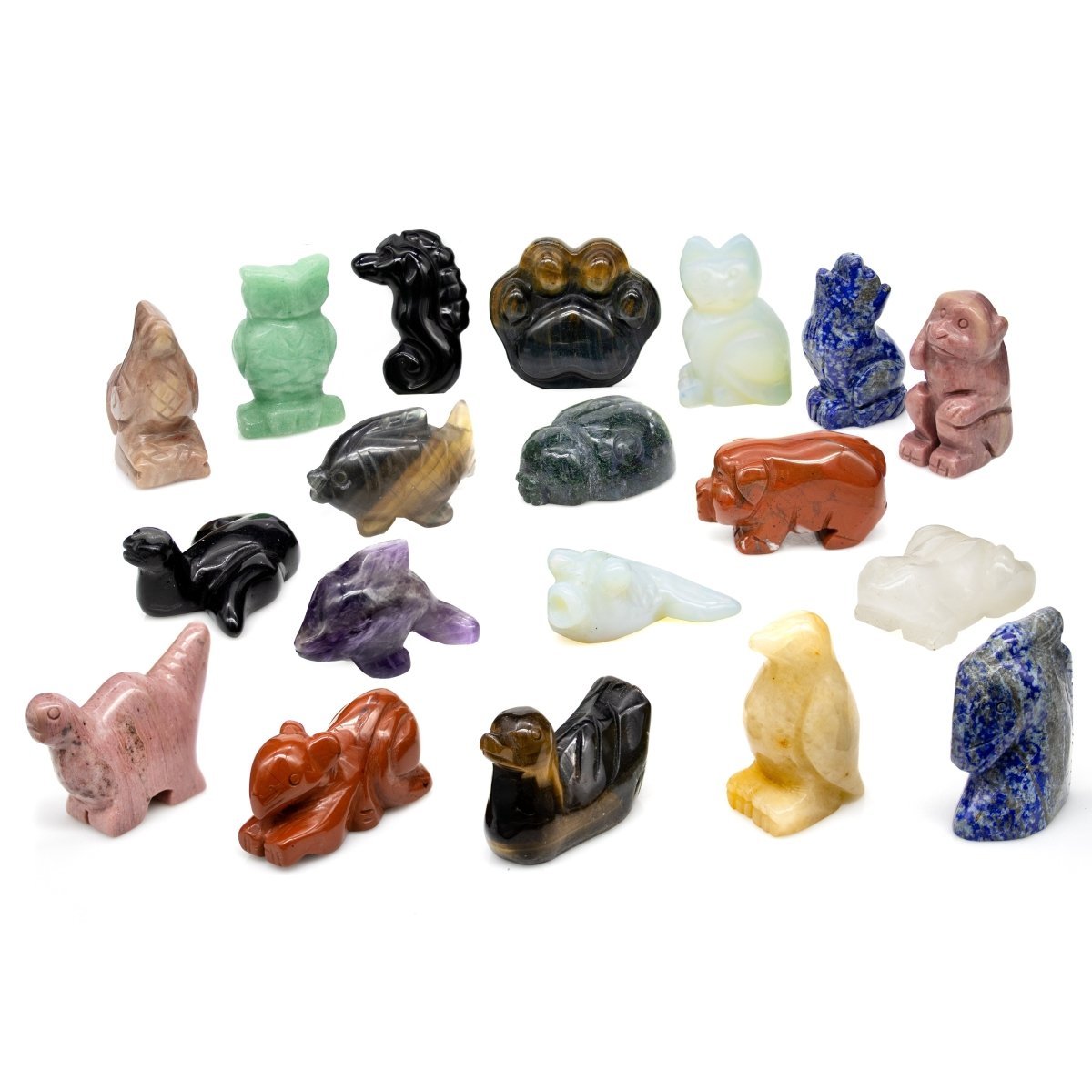 10 PIECE SET Crystal Zoo Assorted Crystal Animal Carvings 2