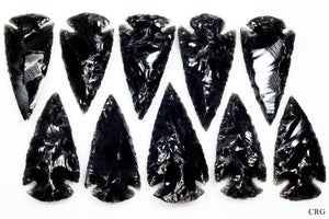 10 PIECES - Black Obsidian Arrowheads 1