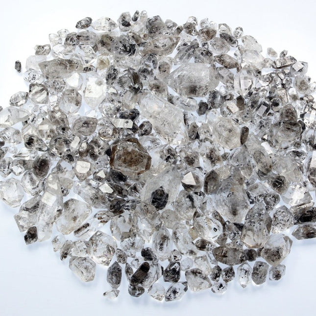 100 Gram Lot - Carbon Quartz Double Terminated Crystals / 5-35 MM - Crystal River Gems