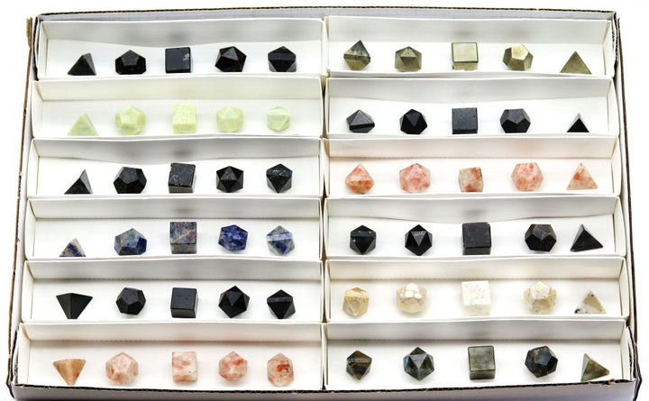 12 Piece Flat Assorted Geometry Gemstone SetsCrystal River Gems